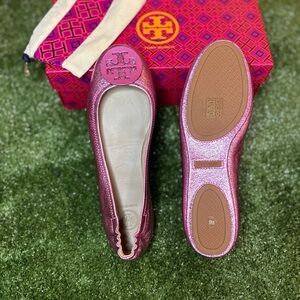 Tory Burch Glittery Pink Flats